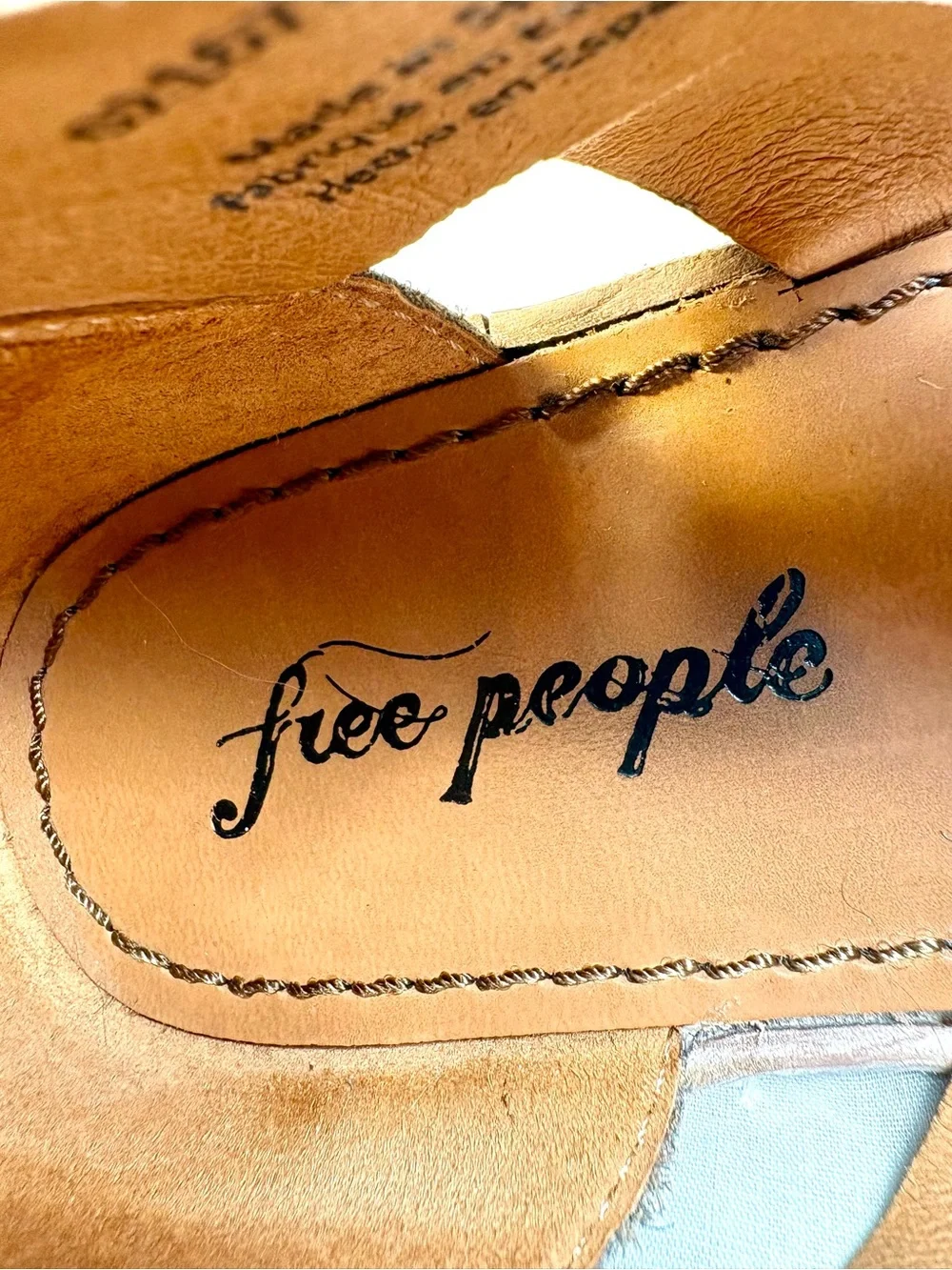 Free People Taupe Strappy Leather Ankle Wrap Sandals
